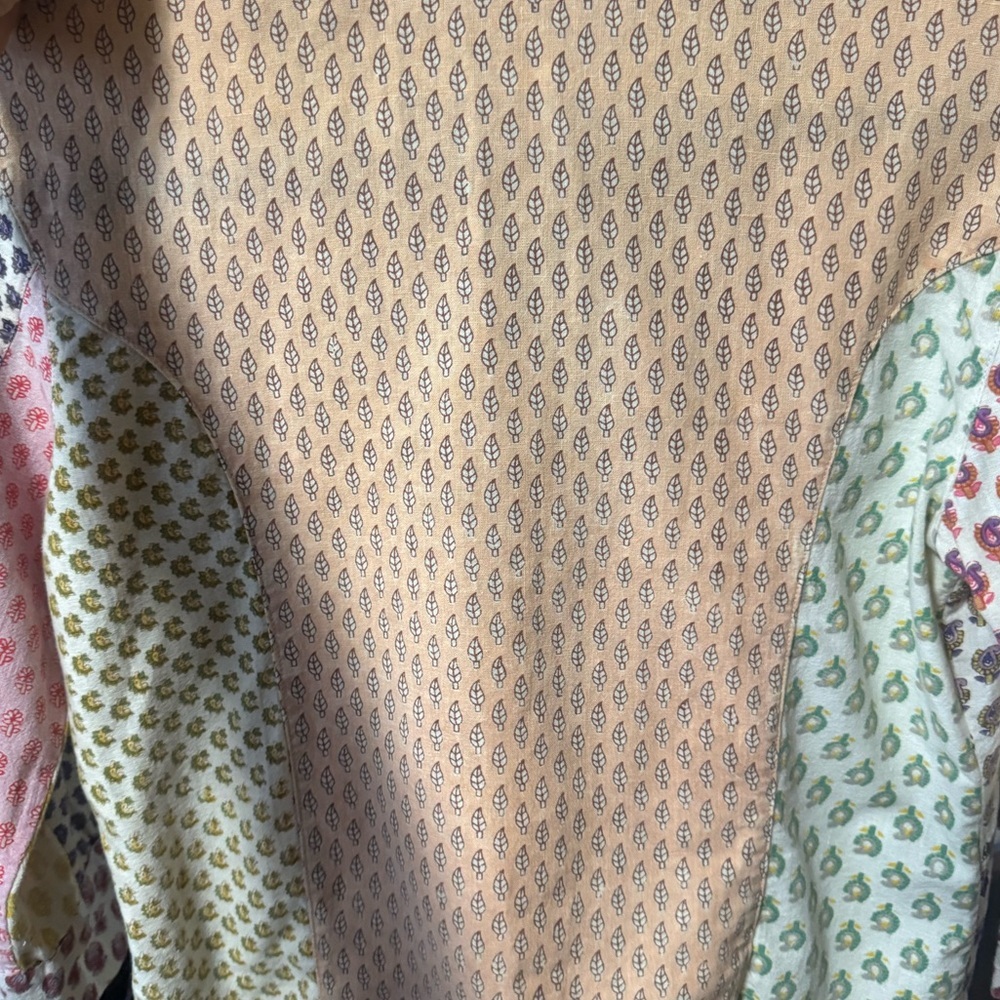 Sacred Threads Floral Patchwork Wrap Top Y2K 100%… - image 10